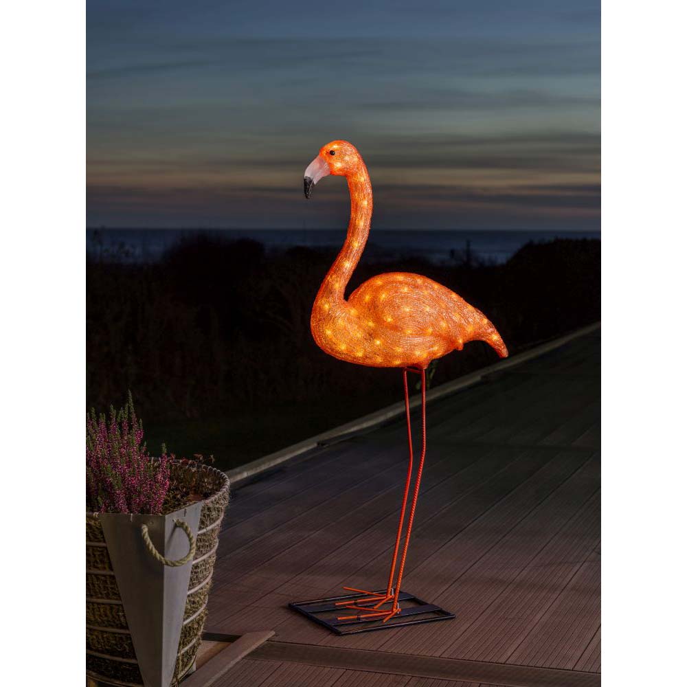 S.Luce LED Acryl Flamingo groß 96 bernsteinfarbene Dioden IP44