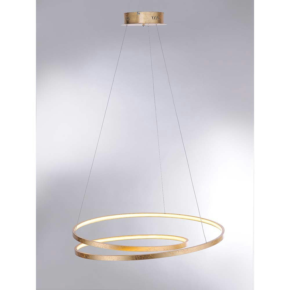 LED-Pendelleuchte Roman ringförmig in Gold, dimmbar per Schalter Ø 72cm
                                        