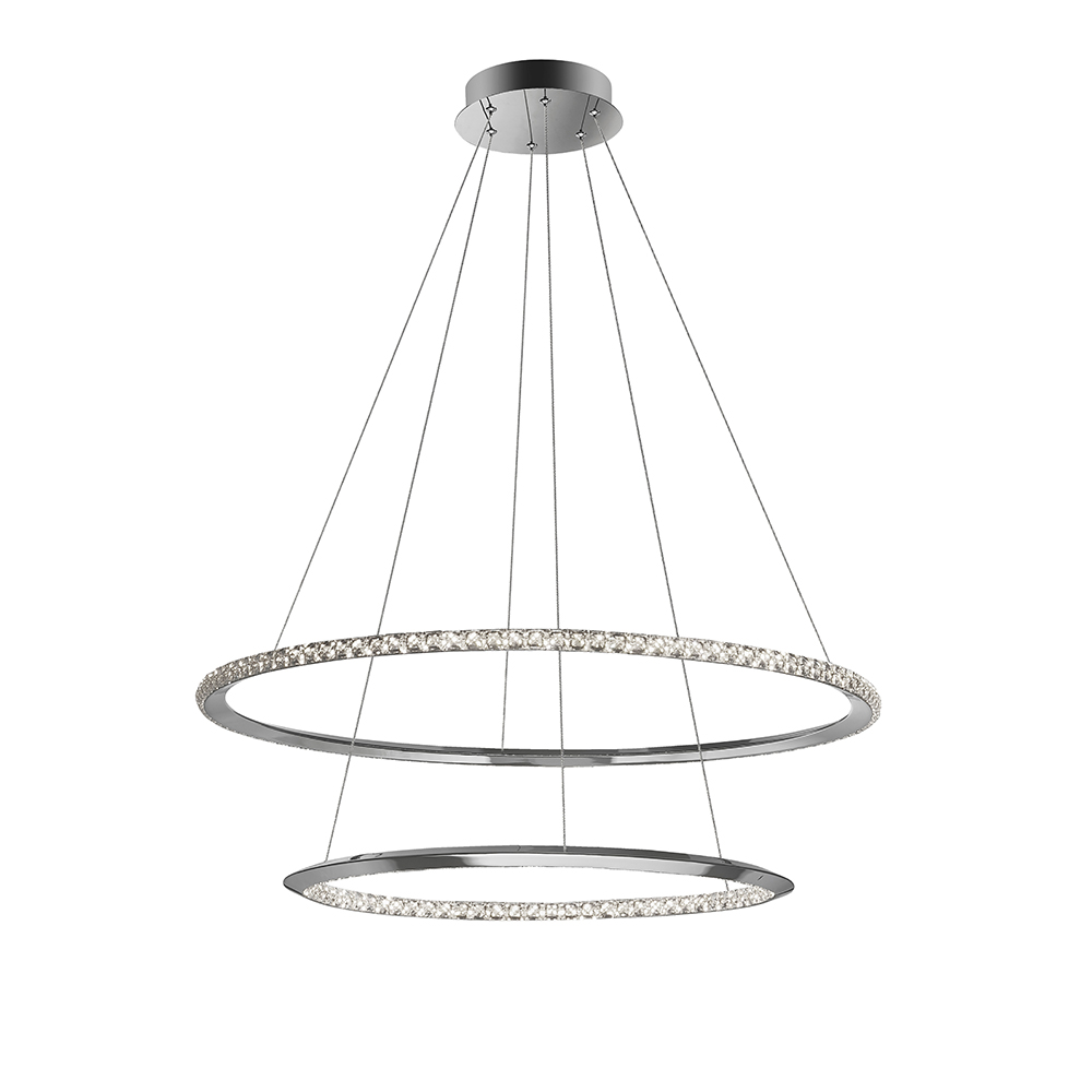 S.Luce Nova Luce Netuno LED Kristall Hängelampe Ø 80cm