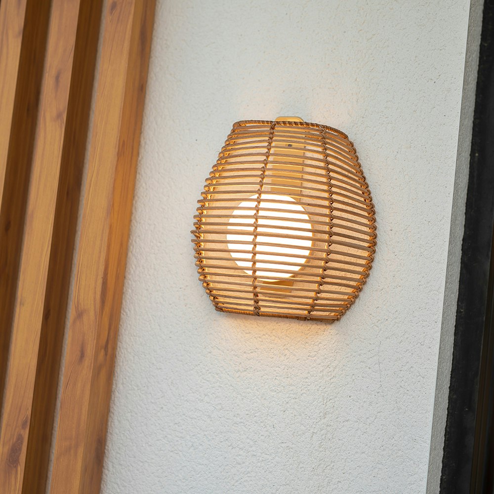 Bossa Boho-Style Akku-Außenwandlampe Rattan IP54 Boho-Style 1