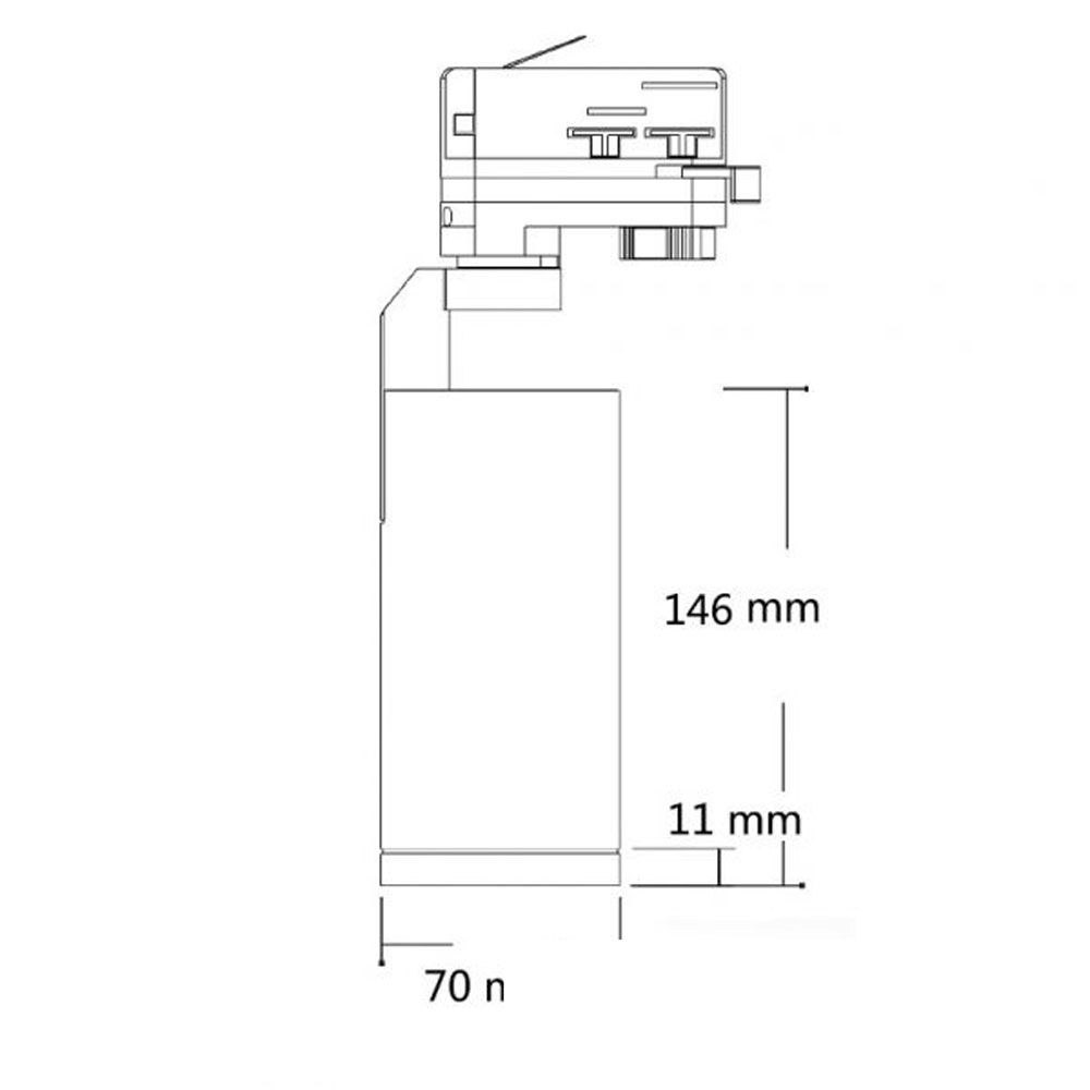 3-Phasen LED Strahler 2050lm 24W 4000K neutral Schwarz thumbnail 3