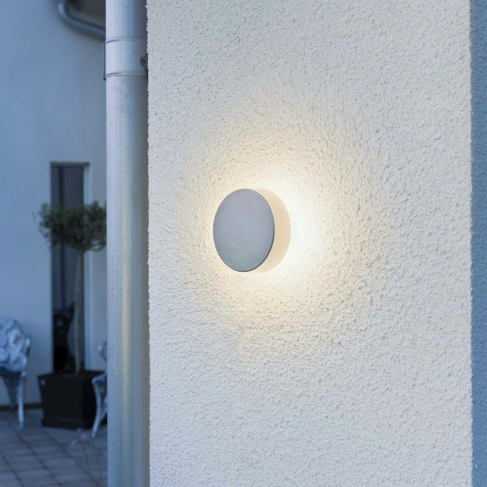 Pesaro LED Außen-Wandleuchte mit Distanzhalter Grau zoom thumbnail 1