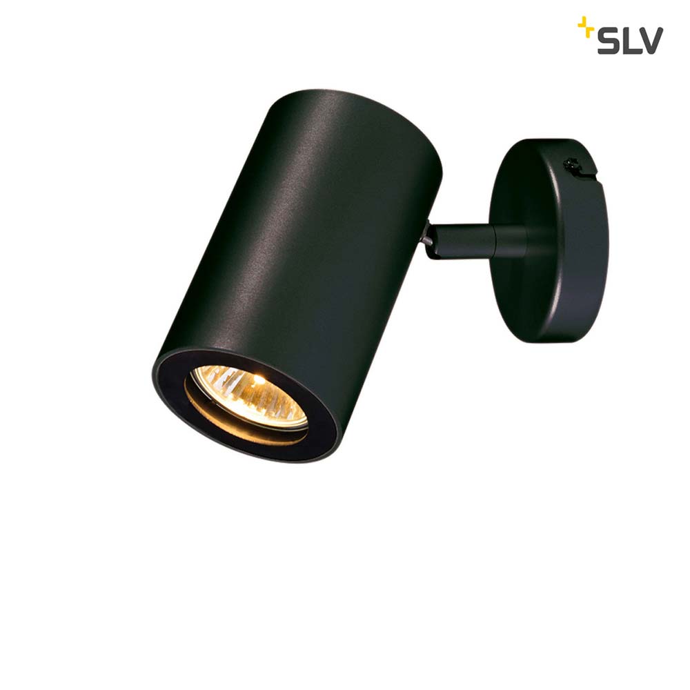 S.Luce SLV Enola B Wand- und Deckenleuchte Single Schwarz GU10 max. 50W