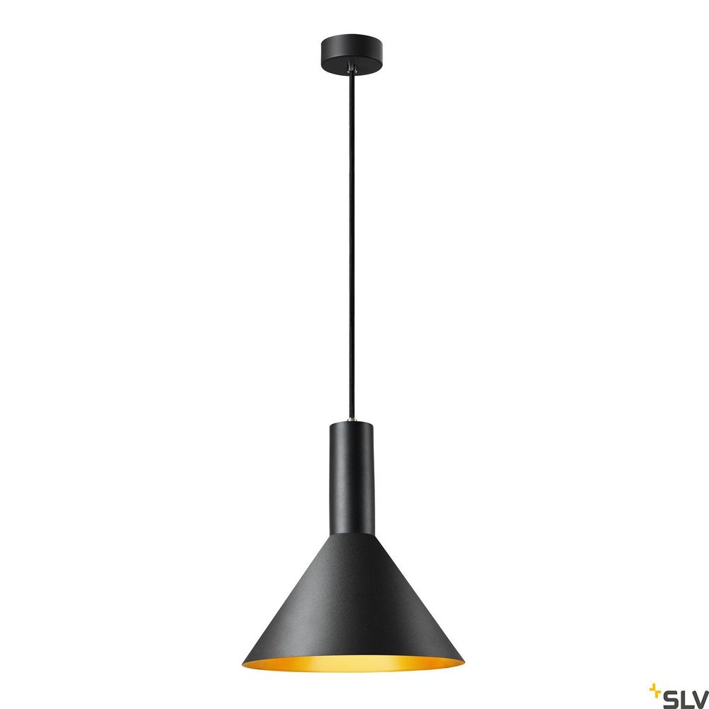 S.Luce Phelia 275 E27 Pendellampe Schwarz, Gold