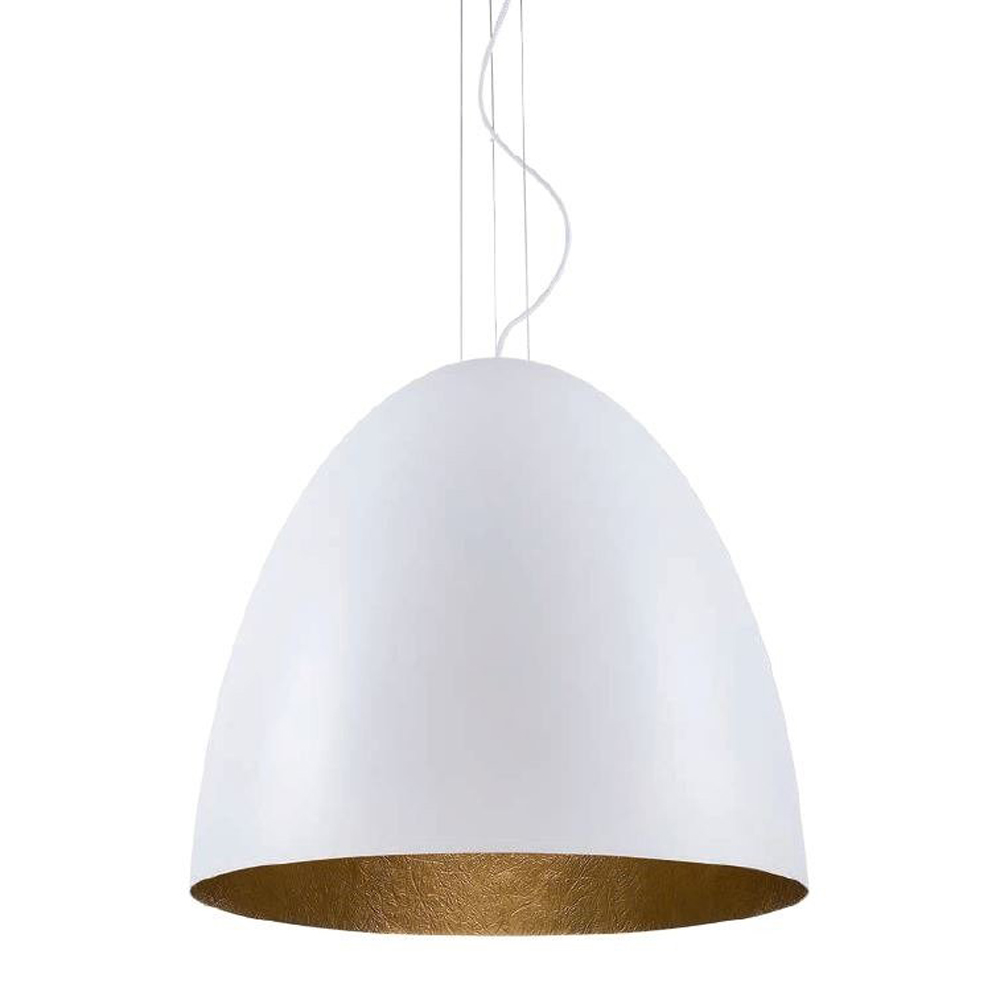 S.Luce Pendelleuchte Egg L Ø 55cm Weiß, Goldfarben