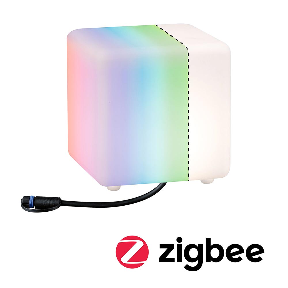 S.Luce Plug & Shine LED Lichtobjekt Cube Smart Home Zigbee IP65 Weiß