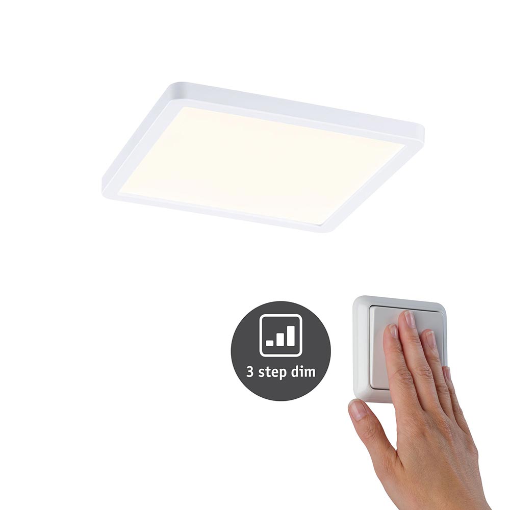 S.Luce VariFit LED Einbaupanel Areo mit 3-Stufen-Dimmer Eckig Weiß