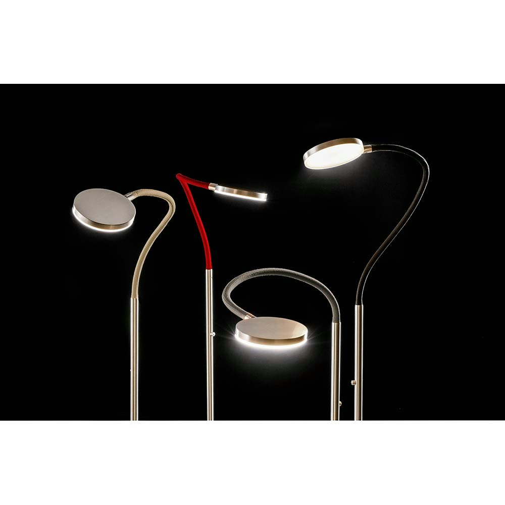 Holtkötter LED-Stehlampe FLEX S Alu-Matt, Grau mit Tastdimmer 2200lm 2700K 