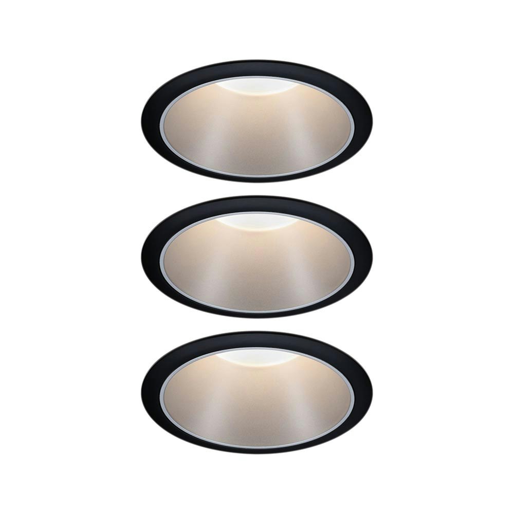 LED Einbauleuchte Cole Basis-Set 8,8cm Schwarz, Silber thumbnail 1
