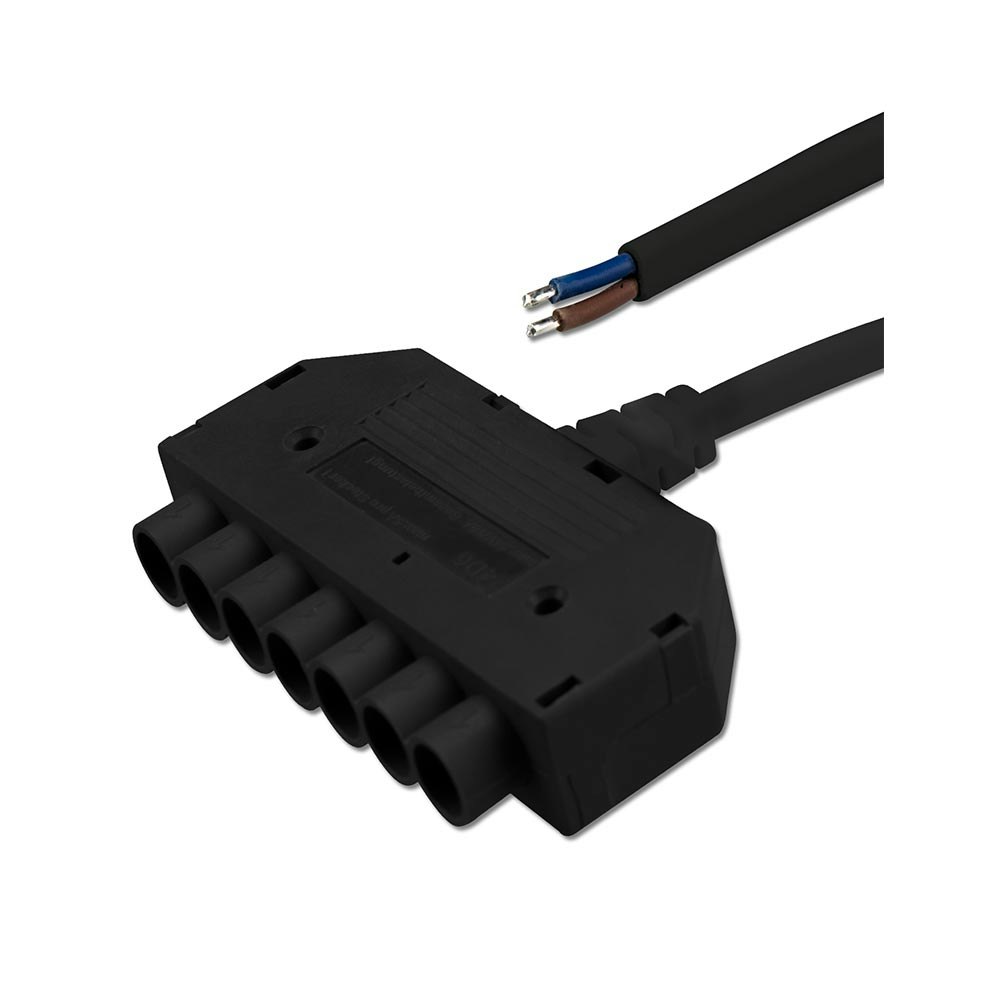 Mini-Plug 6-fach Verteiler weiblich 1m 2x0.75 Schwarz max. 24V/10A thumbnail 1