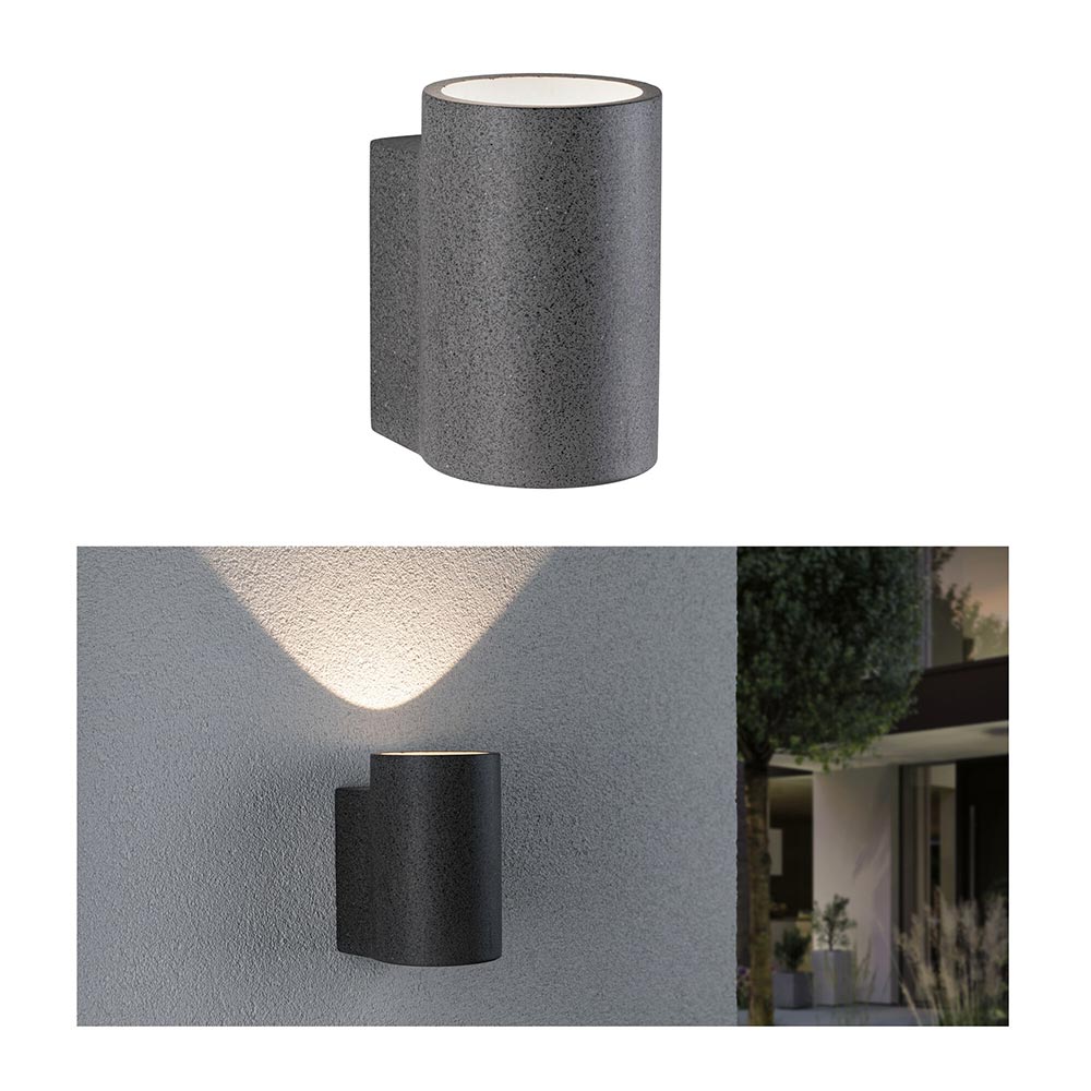 S.Luce Beton LED Außenwandleuchte Concrea Sandig-Schwarz IP65