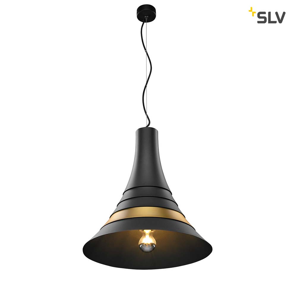 S.Luce SLV Bato 45 Pendelleuchte Schwarz, Messing