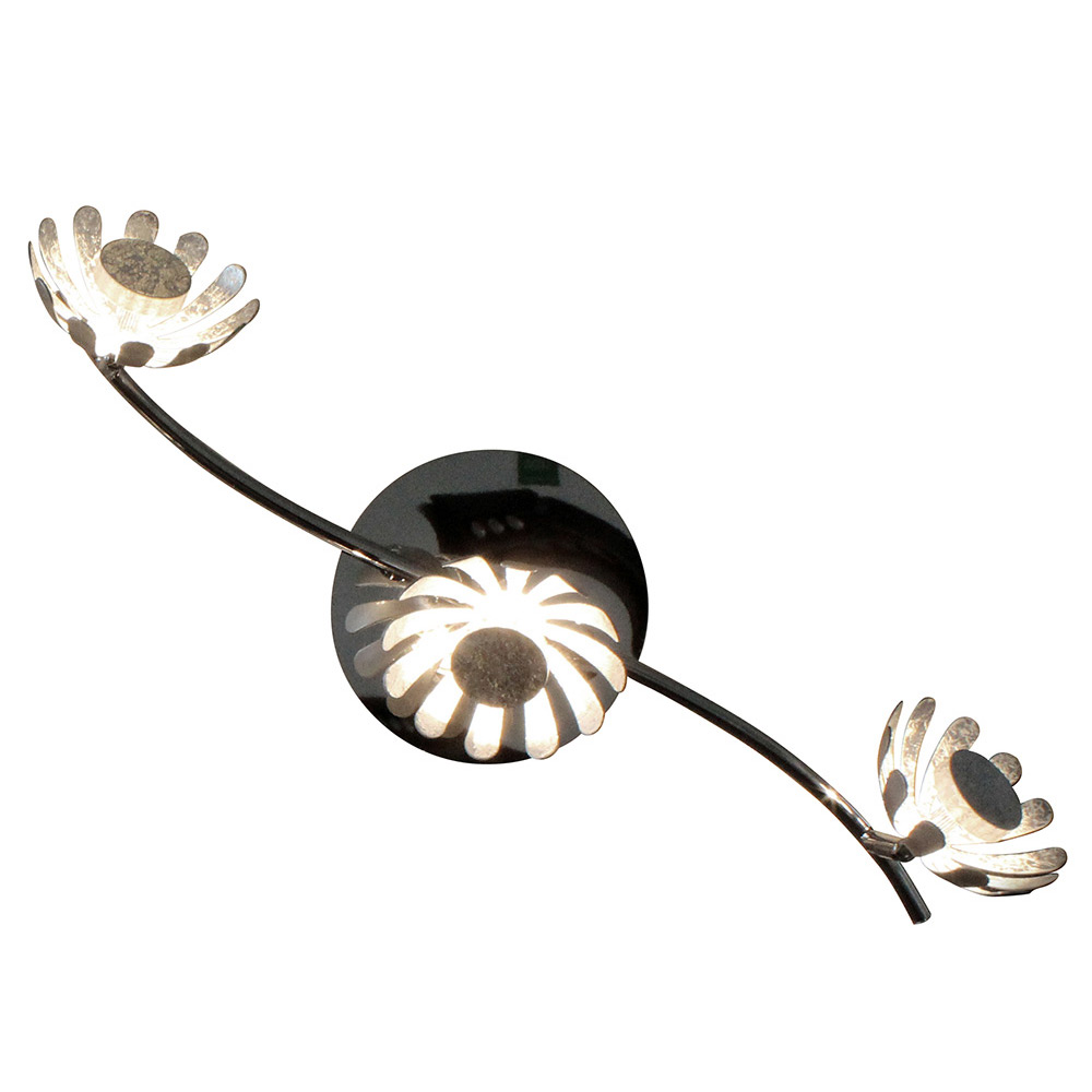 S.Luce LED Deckenlampe Bloom 3-flammig 50cm Silberfarben