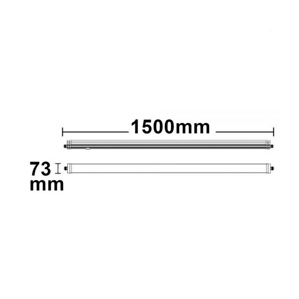 LED Profi Linienleuchte 150cm Wannenleuchte 5100lm IP66 Neutralweiß zoom thumbnail 3
