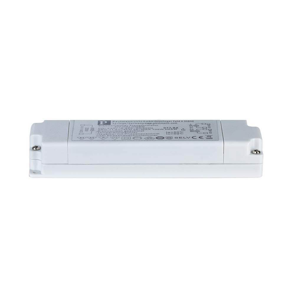 S.Luce VDE Flat Elektroniktrafo 35-105W 12V 105VA Weiß