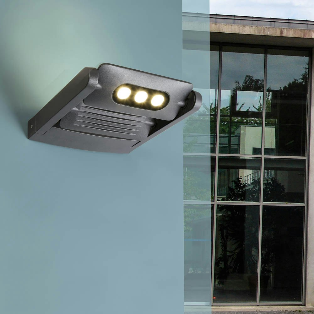Mini LED Spot 2-flammig verstellbare Außenwandleuchte IP65 Anthrazit zoom thumbnail 1