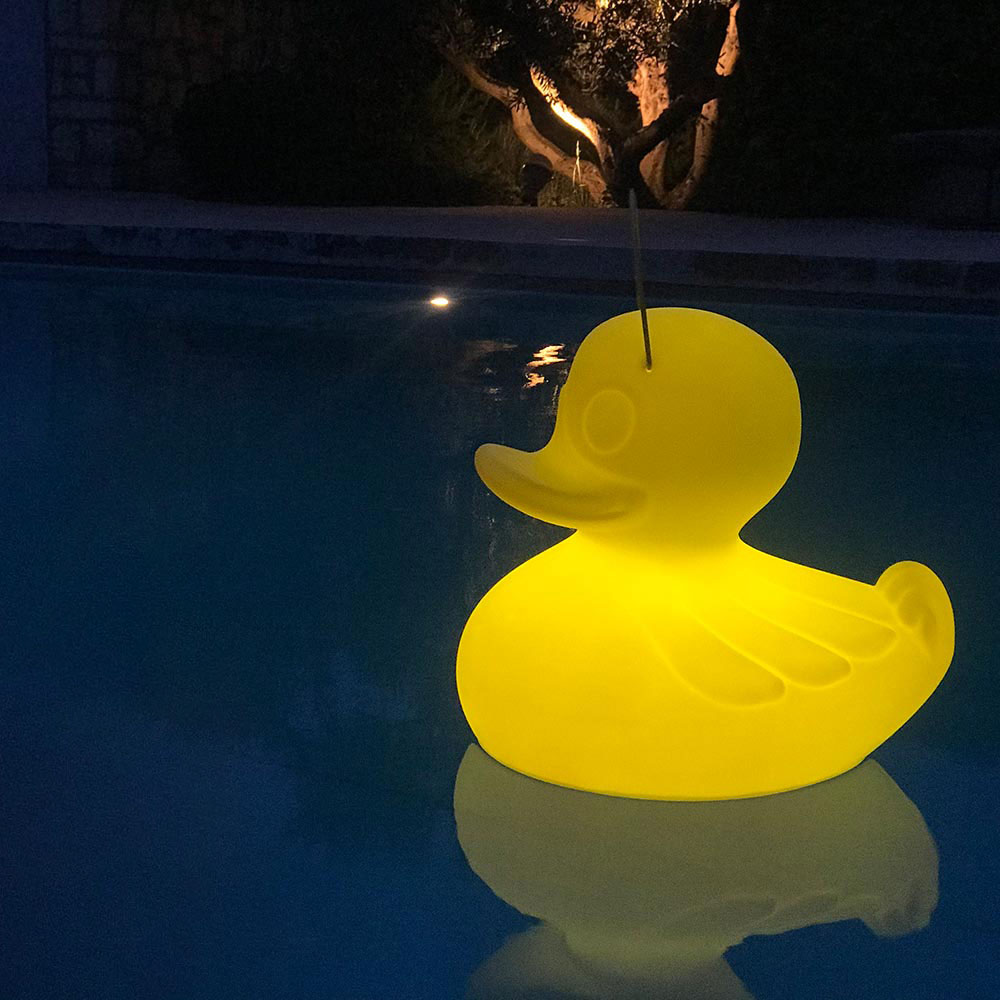 S.Luce Schwimmfähige Akku-LED-Lampe Duck-Duck XL Gelb