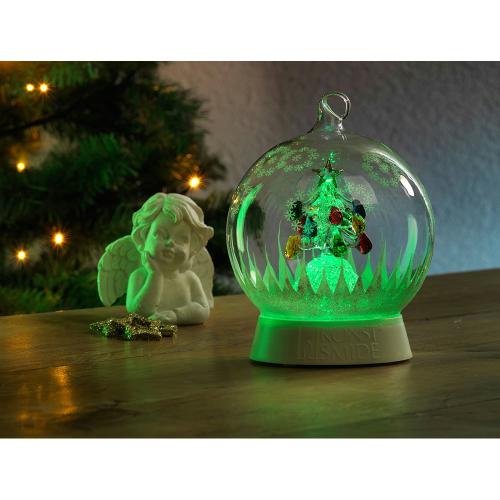 Glaskugel Weihnachtsbaum mit 3 Funktionen Timer RGB-Farbwechsel 1 RGB Diode batteriebetrieben zoom thumbnail 3