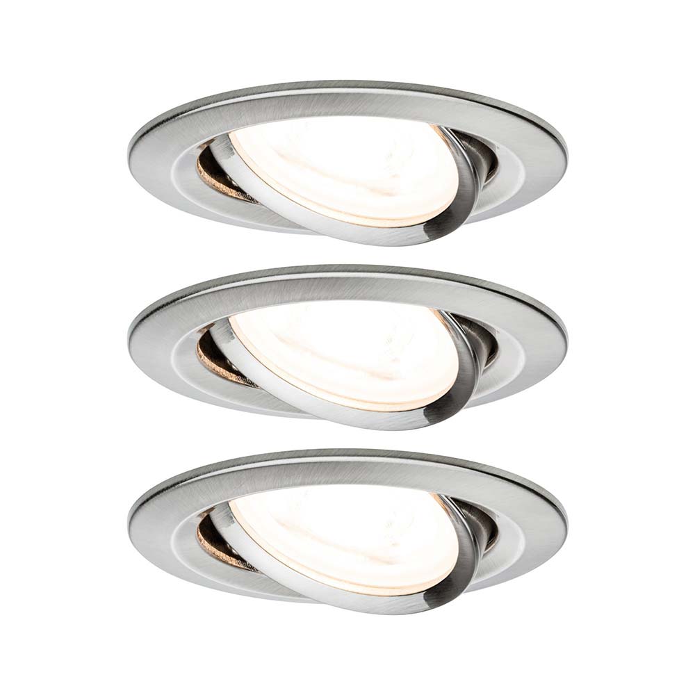 S.Luce Einbauleuchten-Set Nova rund schwenkbar LED 3x6,5W 2700K GU10