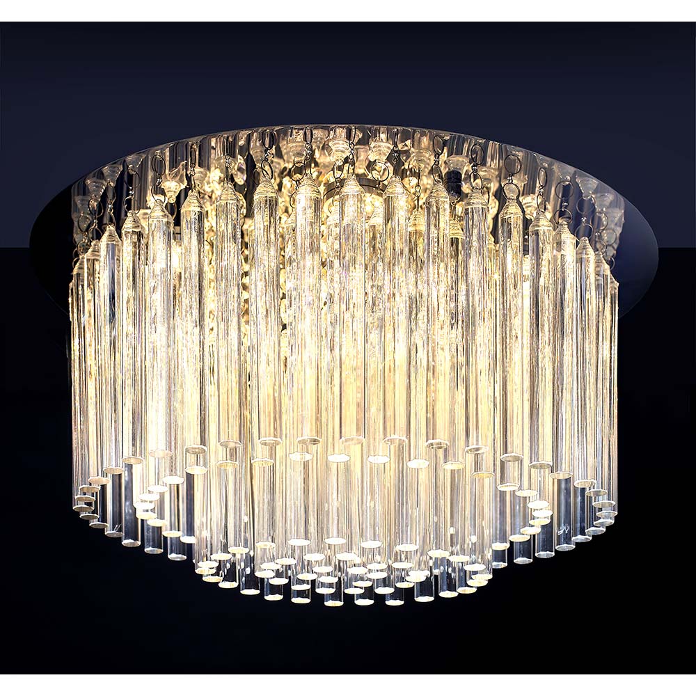 S.Luce LED Deckenleuchte Gemma Short 6-flg. 1440lm Chrom, Transparent