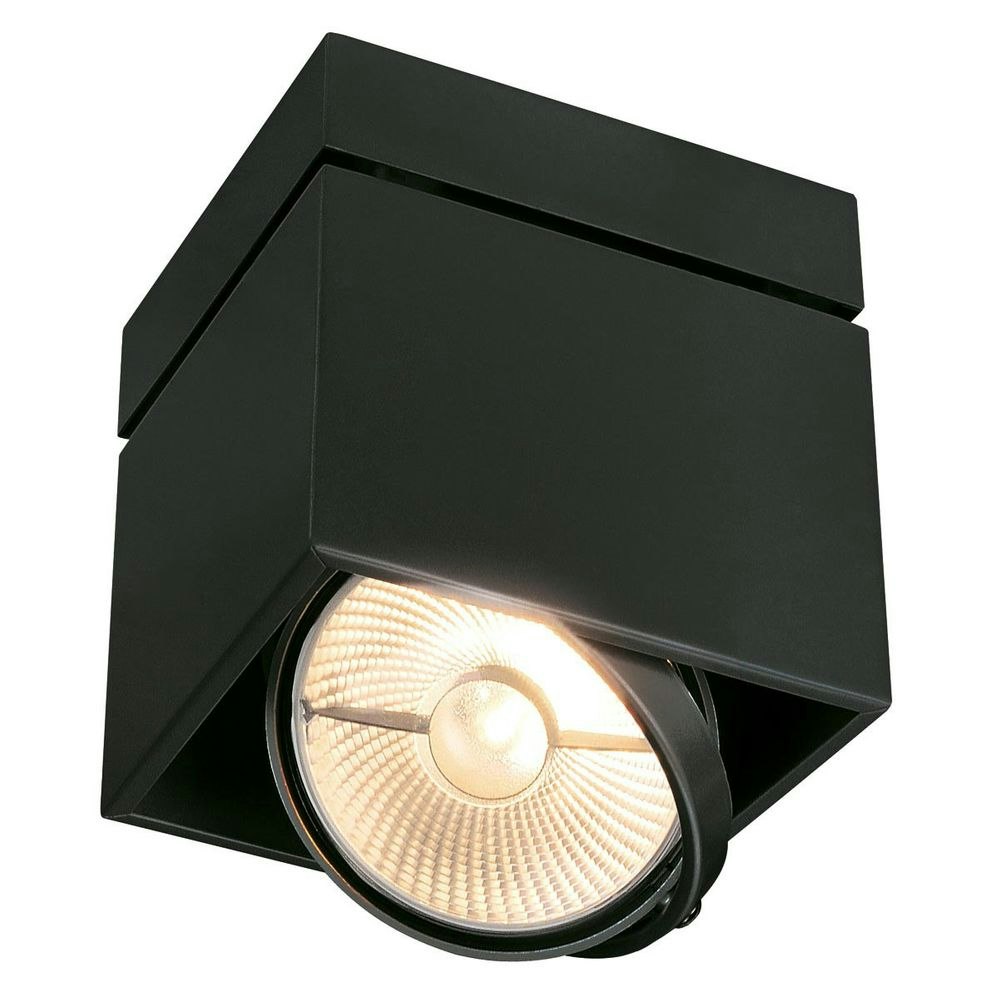 SLV Kardamod Surface Square ES111 Single Ceiling light angular Black GU10 max. 75W 1