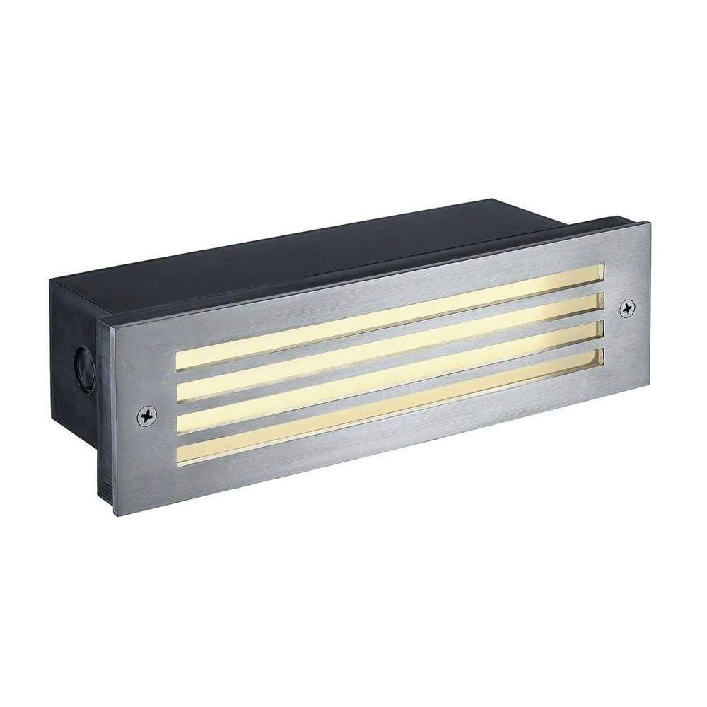 SLV Brick Mesh LED Wandeinbauleuchte Edelstahl Warmweiß IP54 1