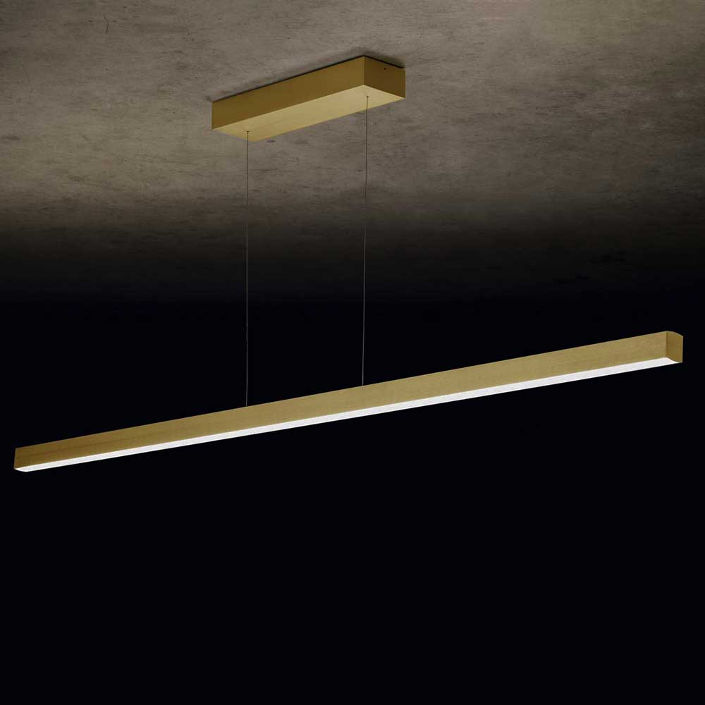 S.Luce LED-Pendelleuchte mit Zug Xena 160cm Dim2warm Messing eloxiert