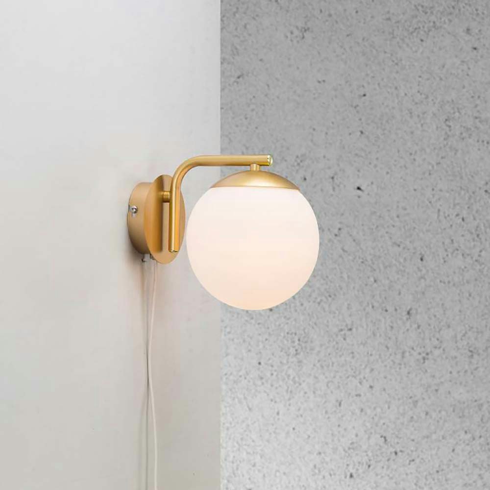 Nordlux Wall Lamp Grant Brass, Opal White thumbnail 3