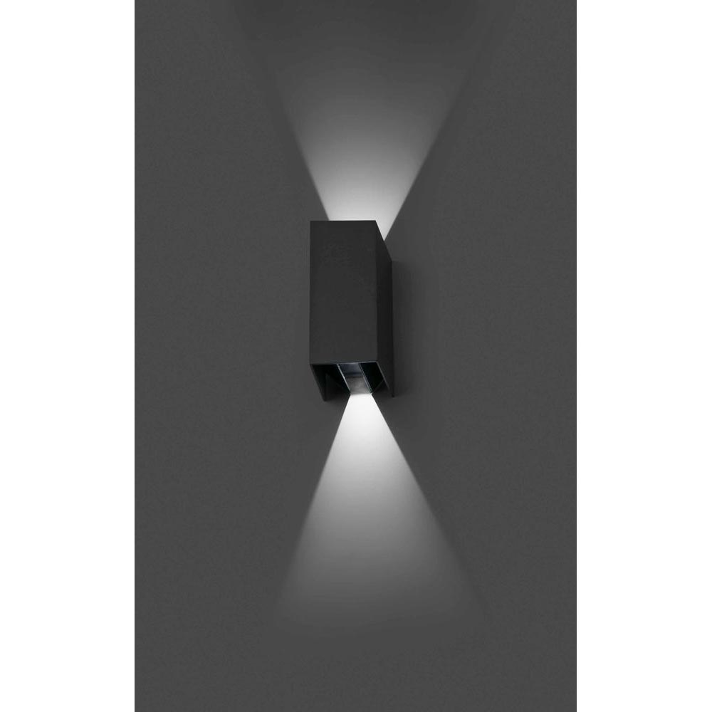 S.Luce LED Außenwandleuchte BLIND 2x3W 3000K IP54 Dunkelgrau