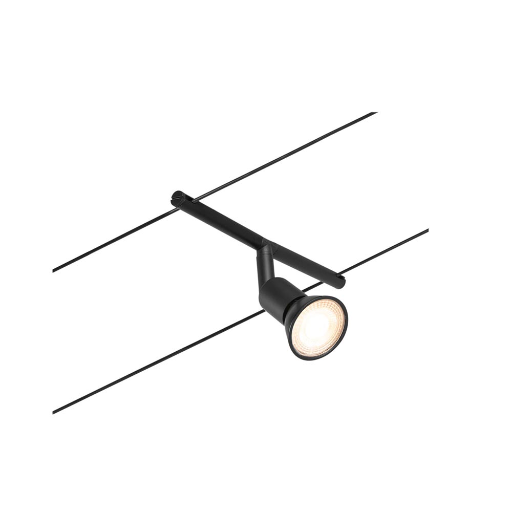 S.Luce CorDuo Seilsystem Salt Einzelspot Schwarz-Matt, Chrom