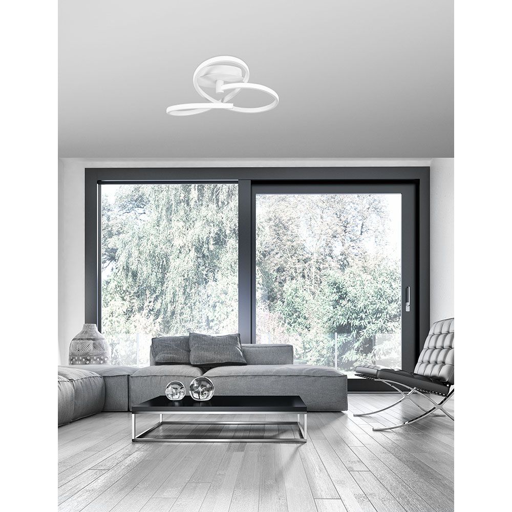 S.Luce Nova Luce Fusion LED Deckenlampe Ø 51cm Geschwungen