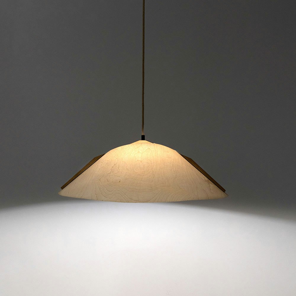 Lampe à suspendre en bois avec abat-jour Ø 62cm conique 2