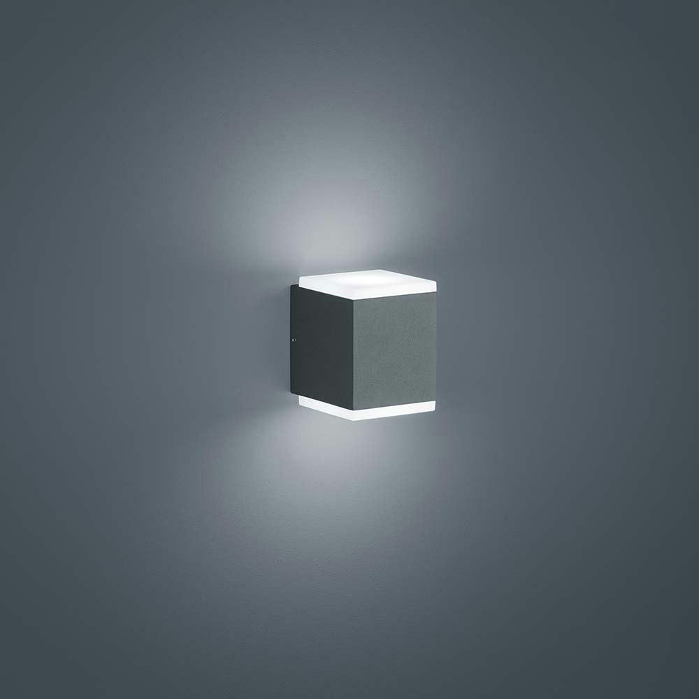 Helestra LED Außen-Wandlampe Kibo IP54 Graphit 
