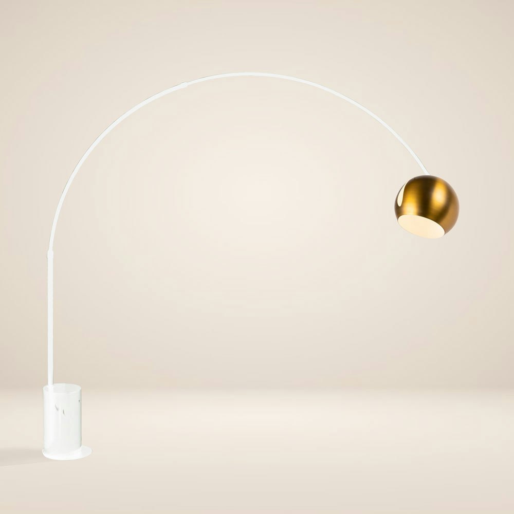 s.luce Ball Design-Bogenlampe mit Marmorfuß modern zoom thumbnail 1
