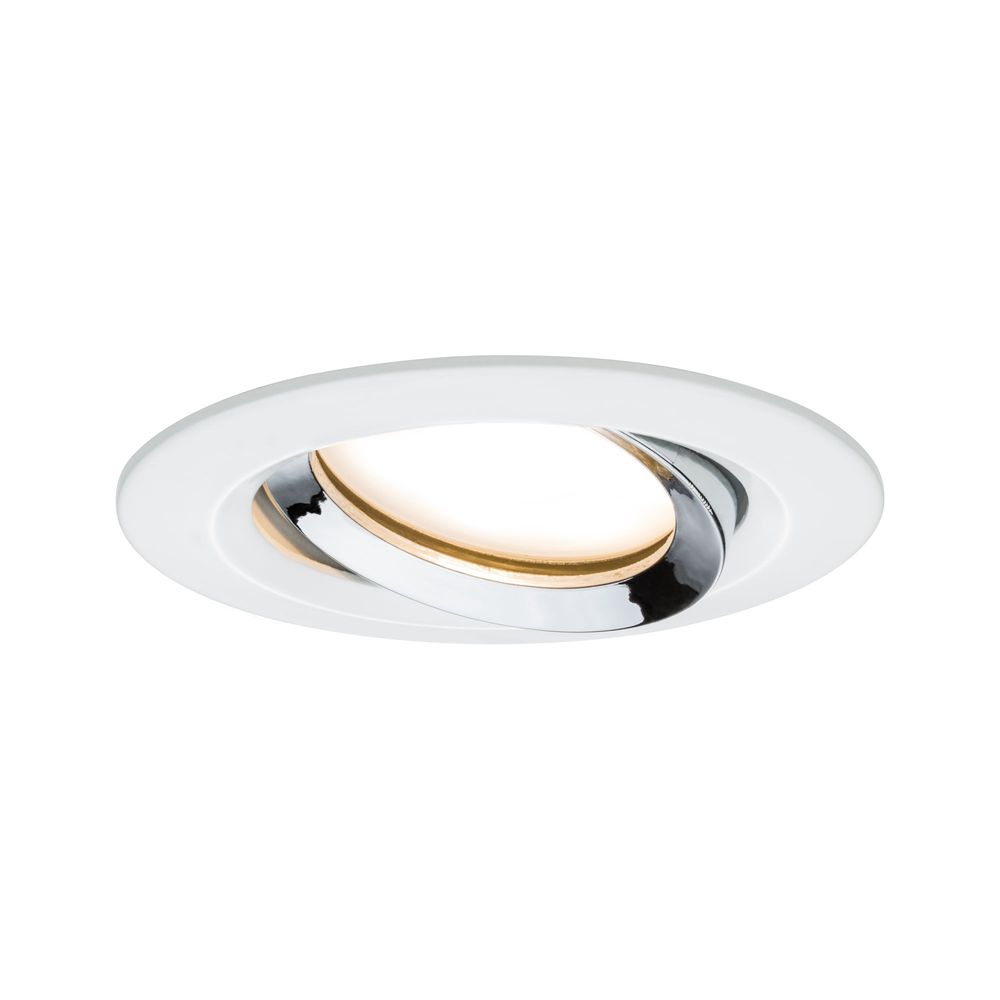 S.Luce LED Einbauleuchte Nova Plus Coin Dimmbar IP65 2700K Weiß, Chrom