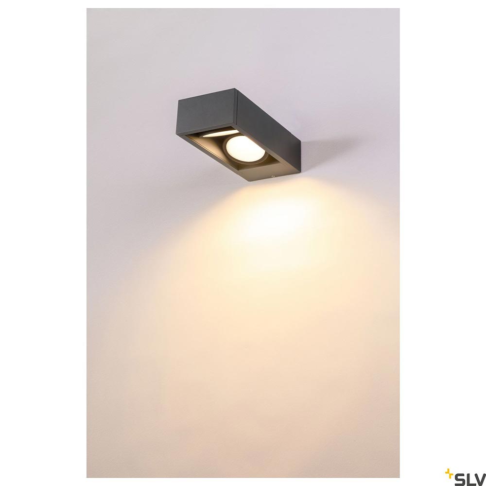 S.Luce SLV Eskina Frame Outdoor LED Wandaufbauleuchte Double Anthrazit CCT