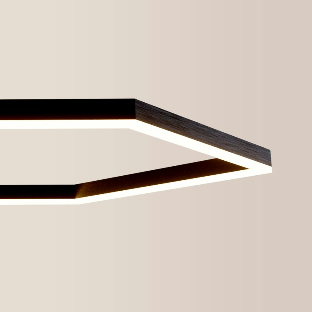 s.luce eckige LED-Deckenleuchte Hexa flach modern 1