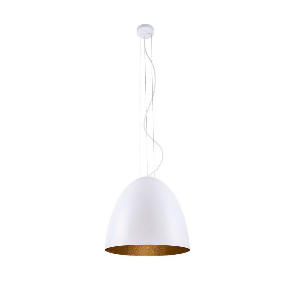 S.Luce Pendellampe Egg M Ø 39cm Weiß, Goldfarben