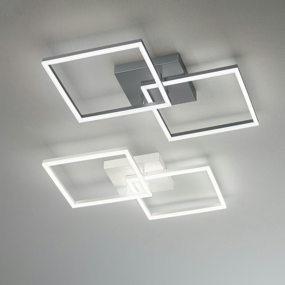 Fabas Luce Bard LED Deckenleuchte 2 Quadrate Weiß 1