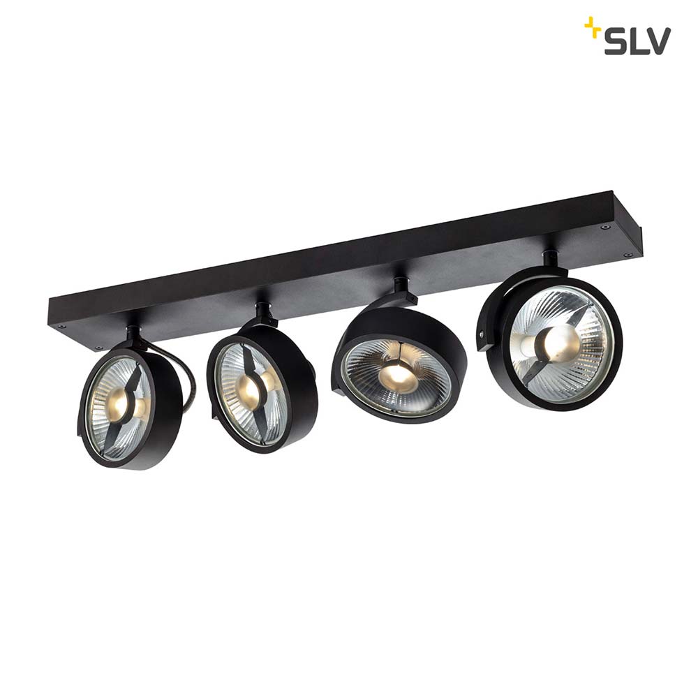 S.Luce SLV Kalu Aufbauleuchte Quad QPAR111 Schwarz