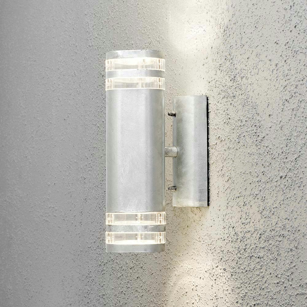 Modena Außen-Wandleuchte mit Lichtkegel galvanisierter Stahl, klares Acrylglas thumbnail 1