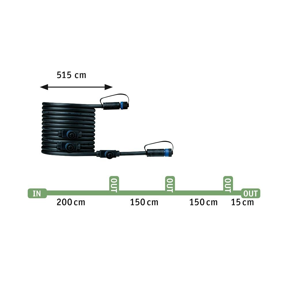 Plug & Shine 5m Kabel 4 Ausgänge Schwarz IP68 2