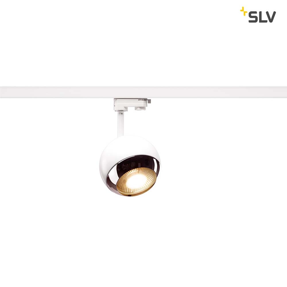 S.Luce SLV Light Eye 150 QPAR111 Strahler für 3Phasenschiene Weiß, Chrom