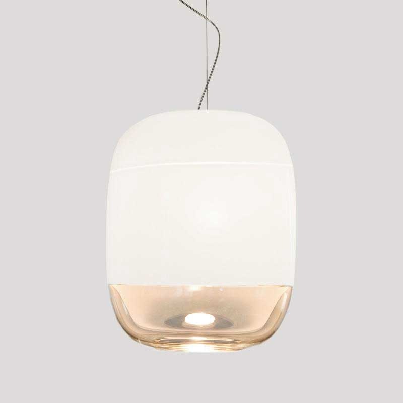 Prandina Lampe à suspension en verre Gong S5 ivoire 1
