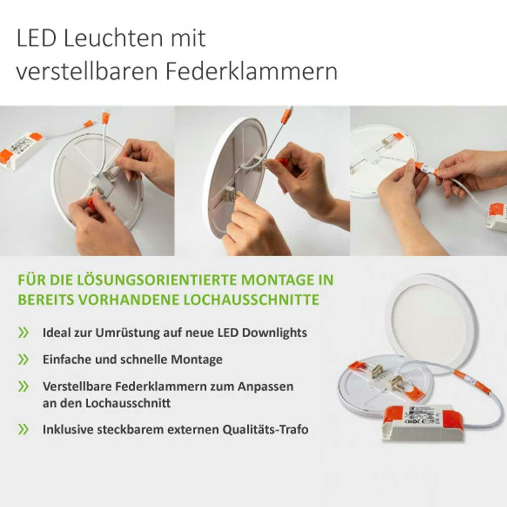 Einbau LED-Panel Ø 12cm Flex Dimmbar 8W Ausschnitt 5-10cm Warmweiß zoom thumbnail 5