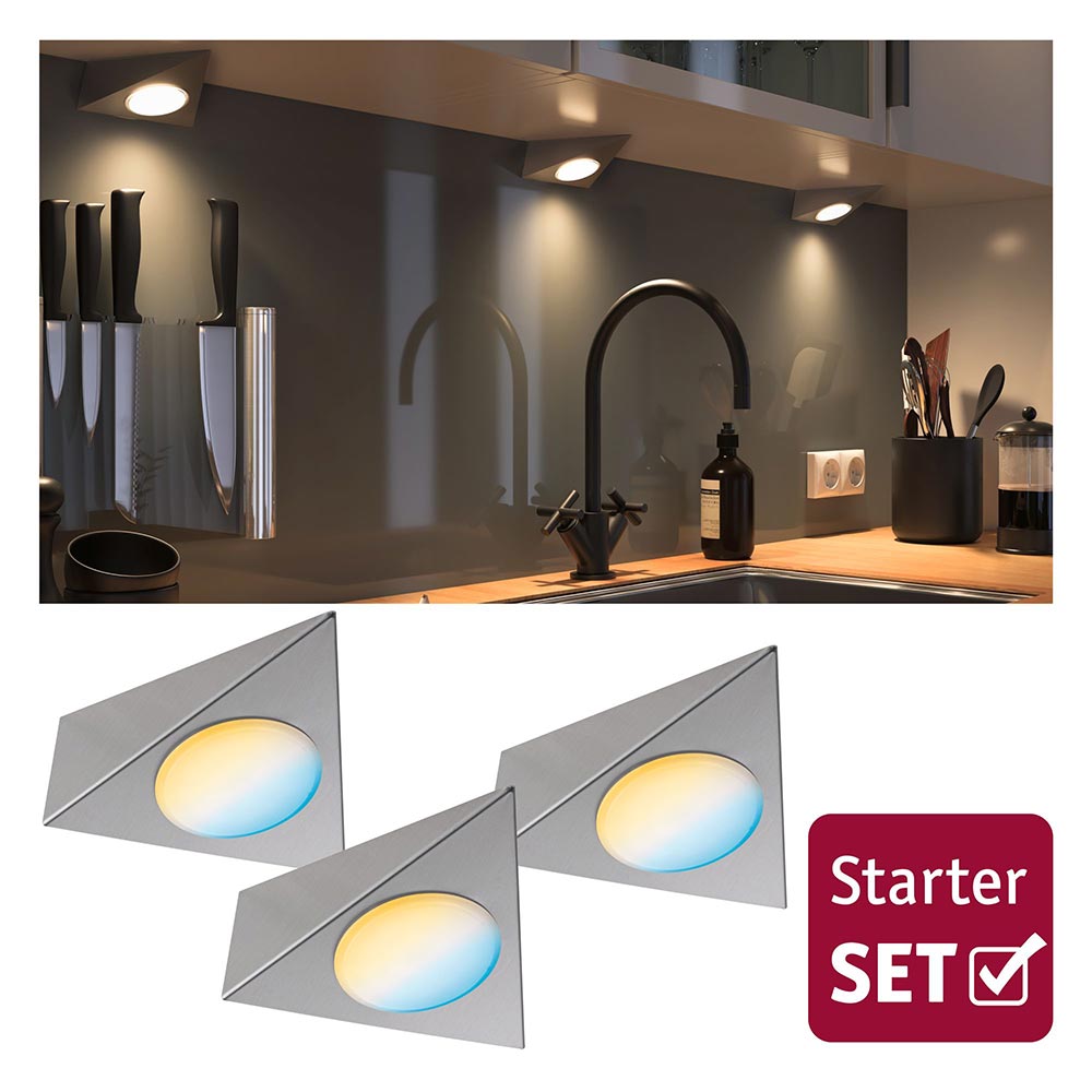 S.Luce Clever Connect LED Spot Trigo Weiß 12W Nickel-Gebürstet