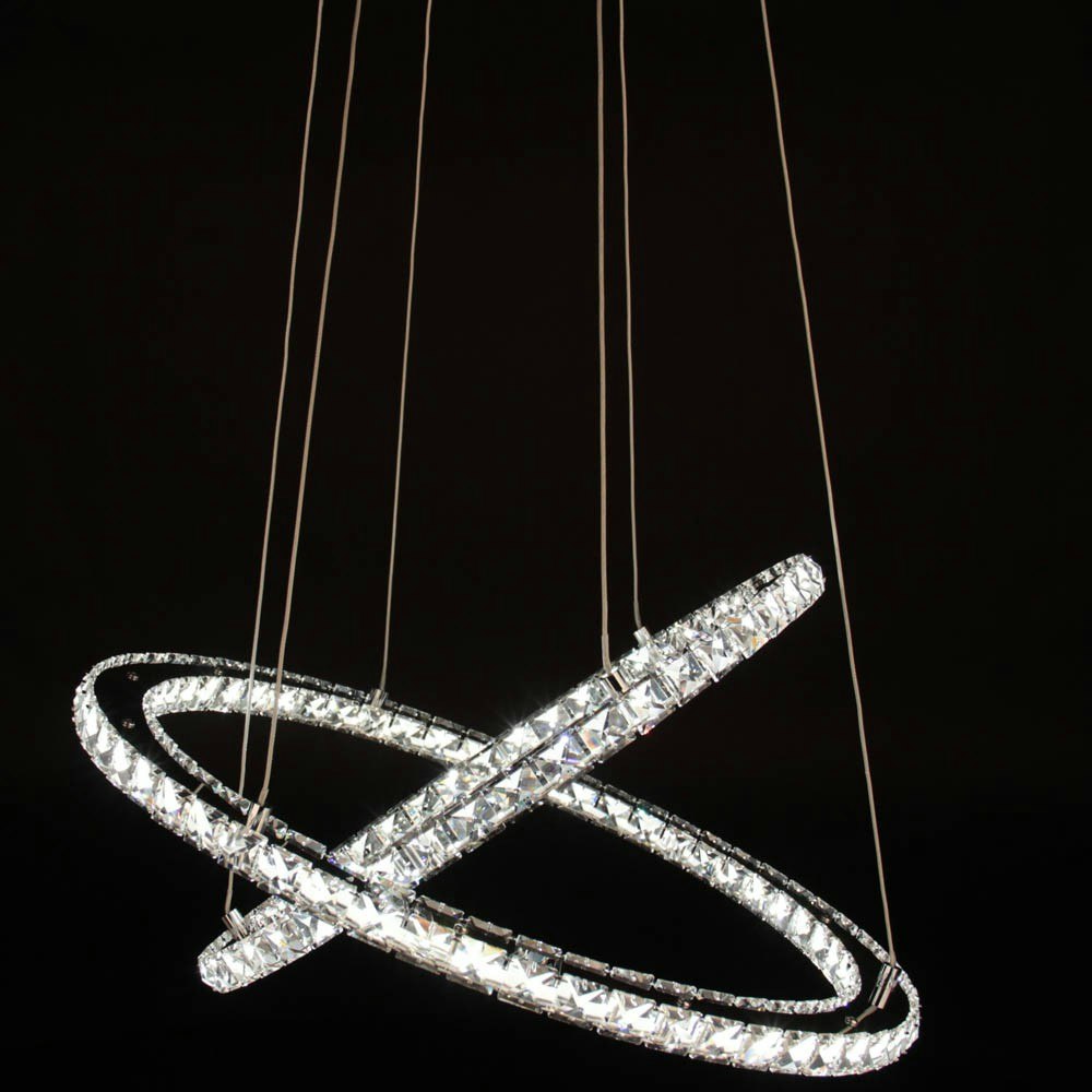 Kristall Design LED Hängeleuchte Varrazo mit 2 Ringen zoom thumbnail 6