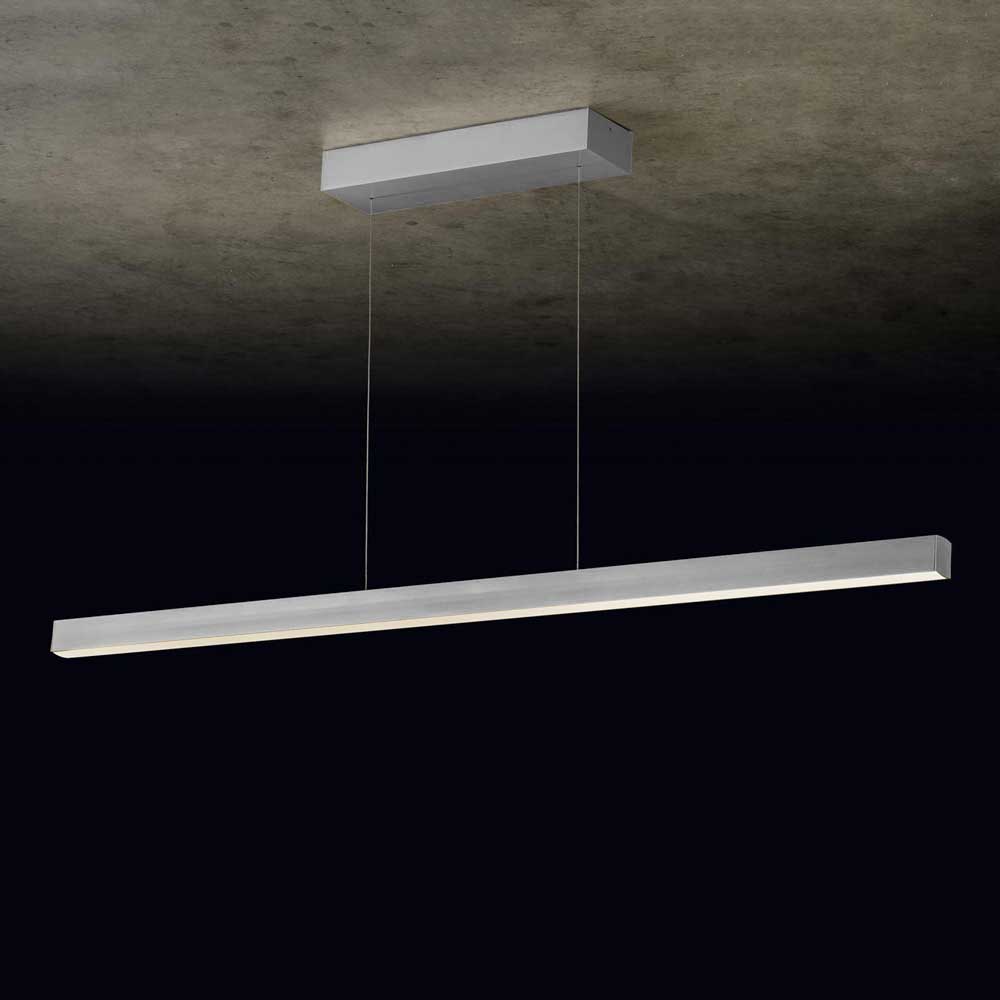 S.Luce Zug-Pendelleuchte Xena 120cm dim2warm 4200 + 2700lm Silber matt