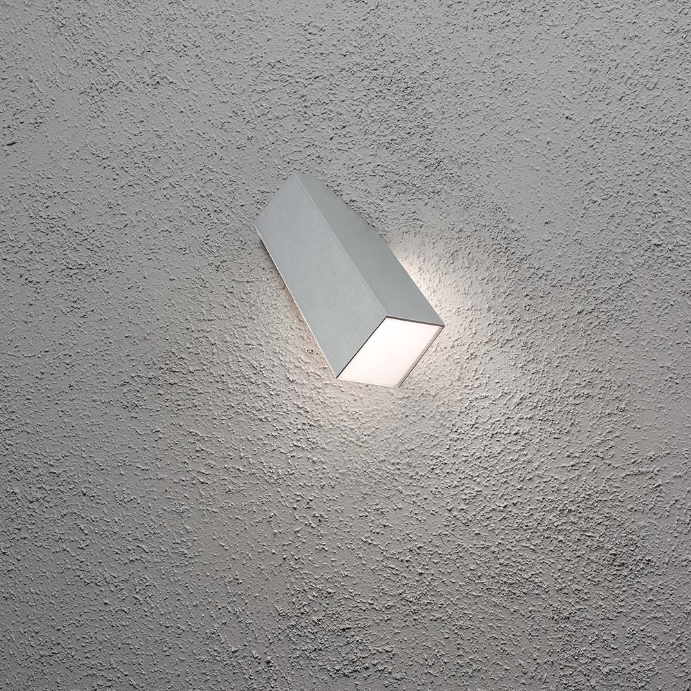 S.Luce Imola LED Außen-Wandleuchte Style Design Grau, opales Acrylglas