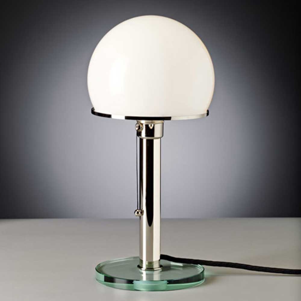 S.Luce Tecnolumen Bauhaus-Tischlampe WG25GL Wilhelm Wagenfeld Metall